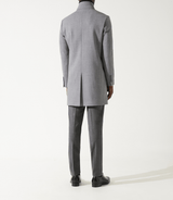 Manteau ville droit en laine gris clair INEON - IZAC