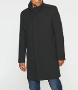 Manteau ville droit en laine noir INEON - IZAC