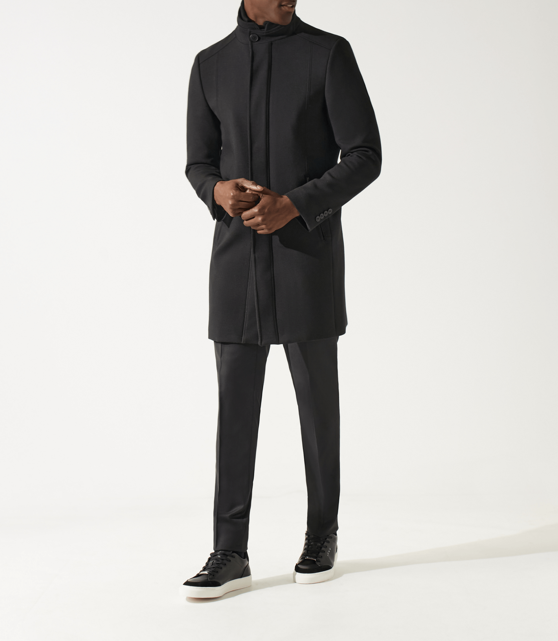 Manteau ville en laine noir INEON - IZAC