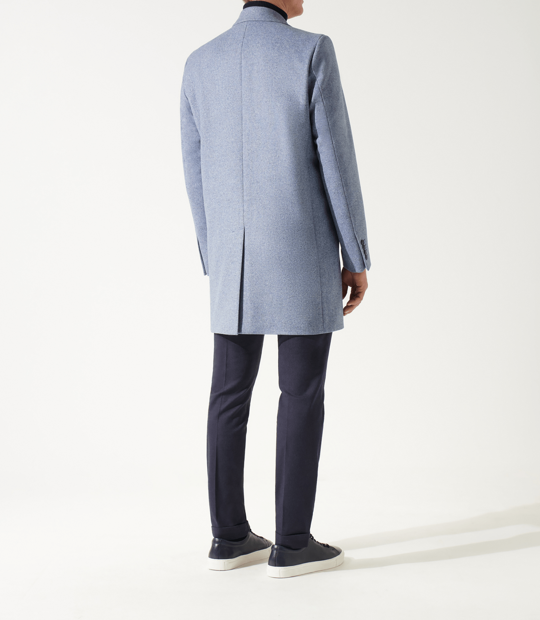 Manteau en laine et cachemire bleu ciel ISAO - IZAC