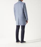 Manteau en laine et cachemire bleu ciel ISAO - IZAC
