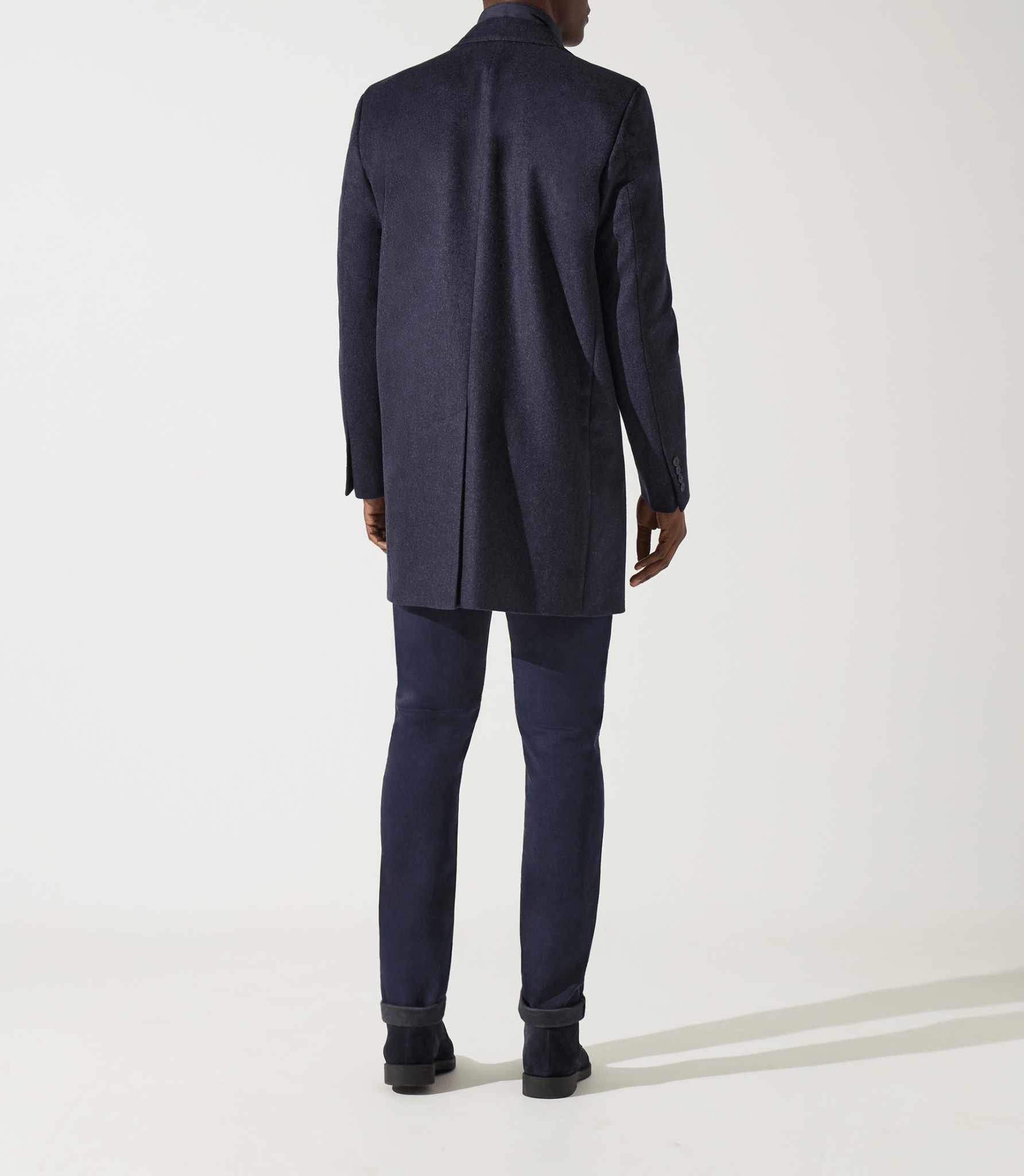 Manteau en laine et cachemire bleu denim ISAO - IZAC
