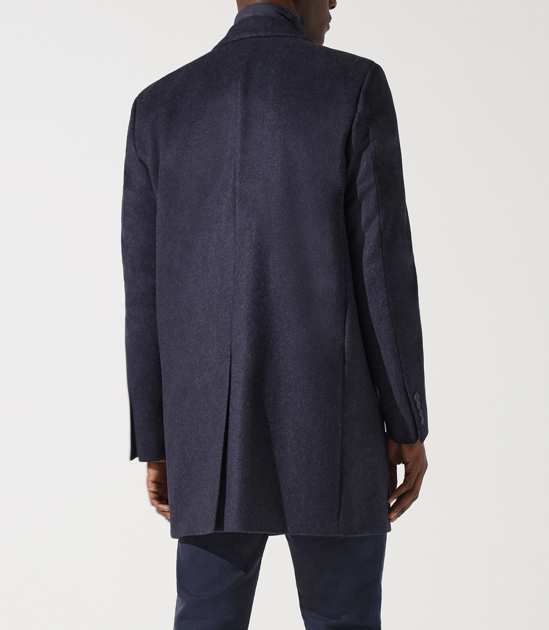 Manteau en laine et cachemire bleu denim ISAO - IZAC
