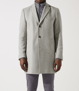 Manteau en laine et cachemire gris clair ISAO - IZAC