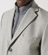 Manteau en laine et cachemire gris clair ISAO - IZAC
