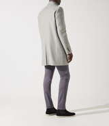 Manteau en laine et cachemire gris clair ISAO - IZAC