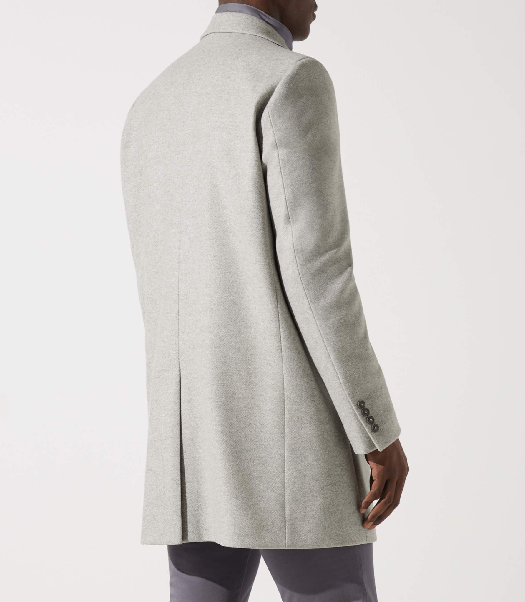 Manteau en laine et cachemire gris clair ISAO - IZAC