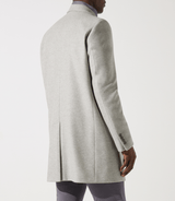 Manteau en laine et cachemire gris clair ISAO - IZAC