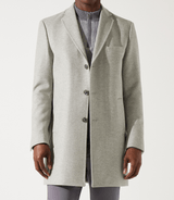Manteau en laine et cachemire gris clair ISAO - IZAC
