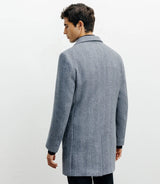 Manteau en laine avec boutons bleu