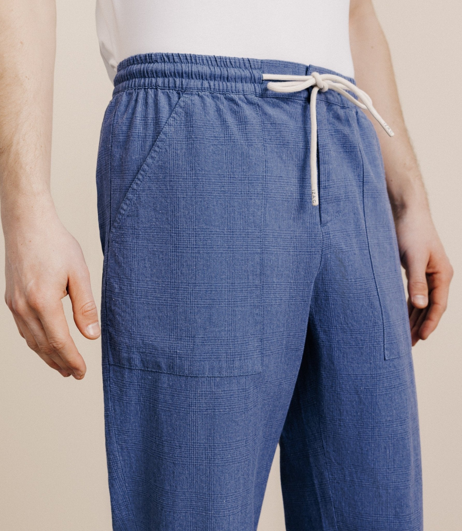 Pantalon élastiqué indigo - IZAC