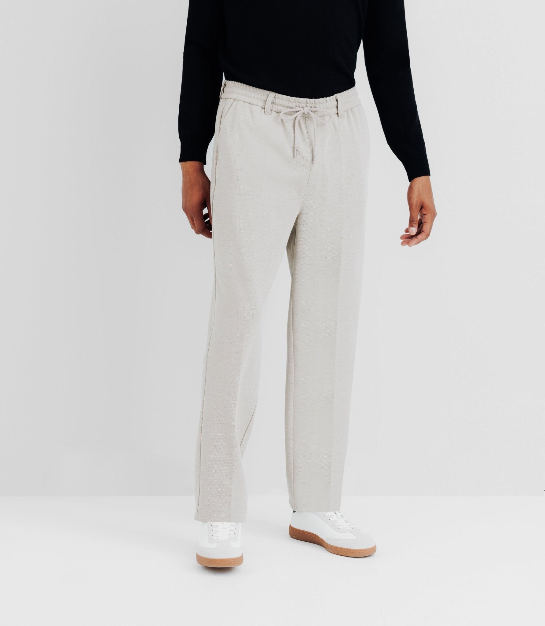 Pantalon élastique avec cordon beige - IZAC