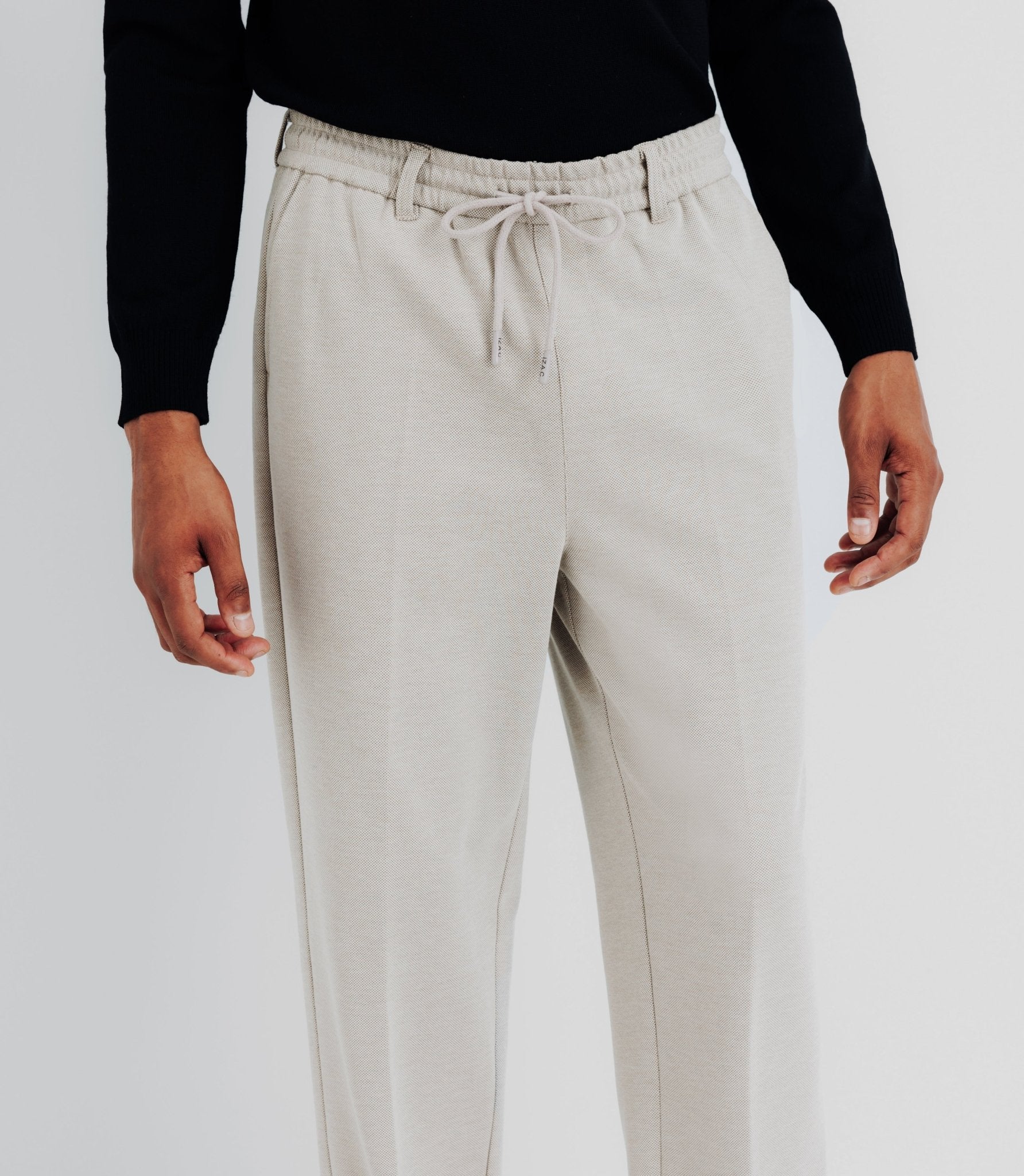 Pantalon élastique avec cordon beige - IZAC