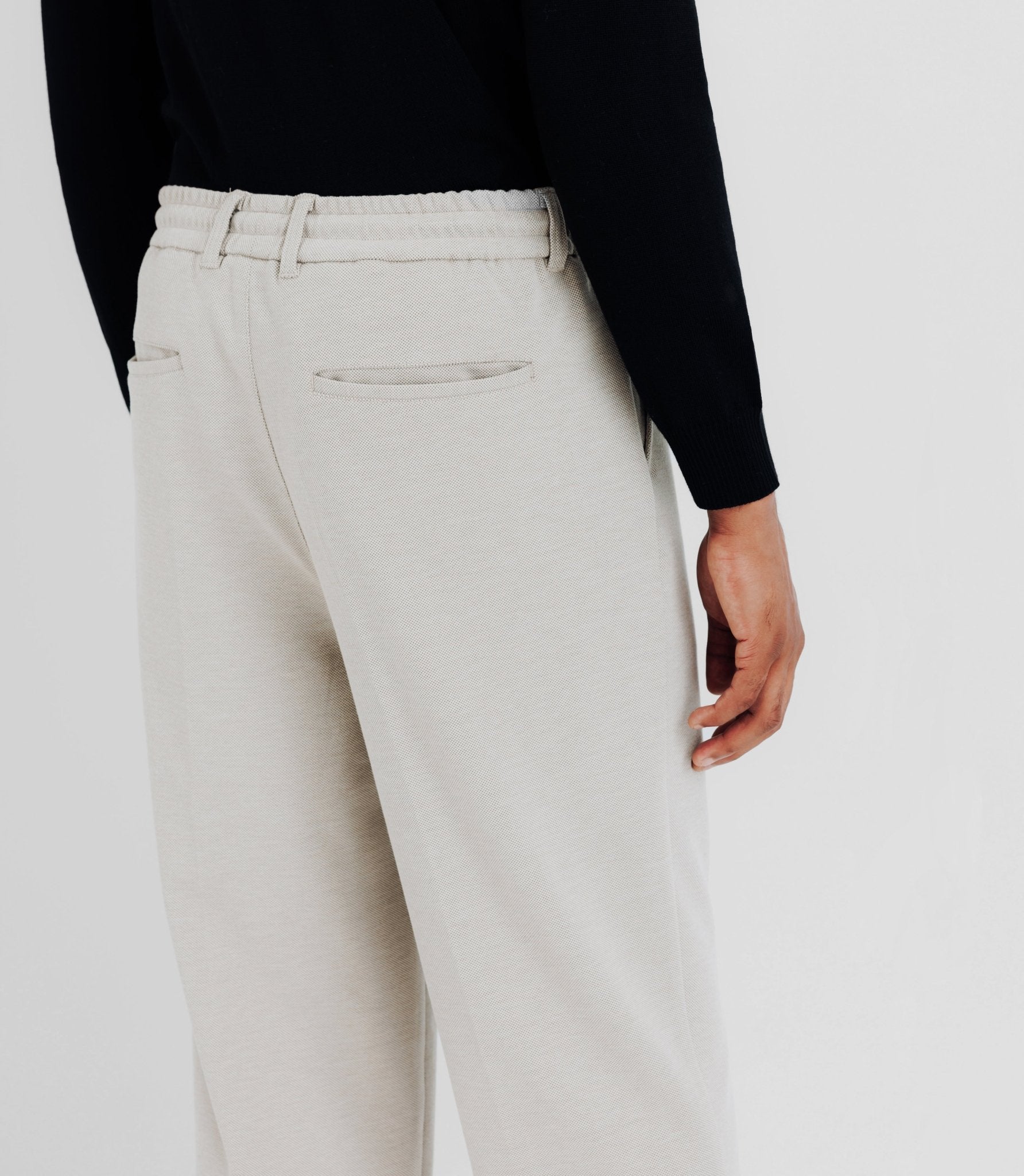 Pantalon élastique avec cordon beige - IZAC