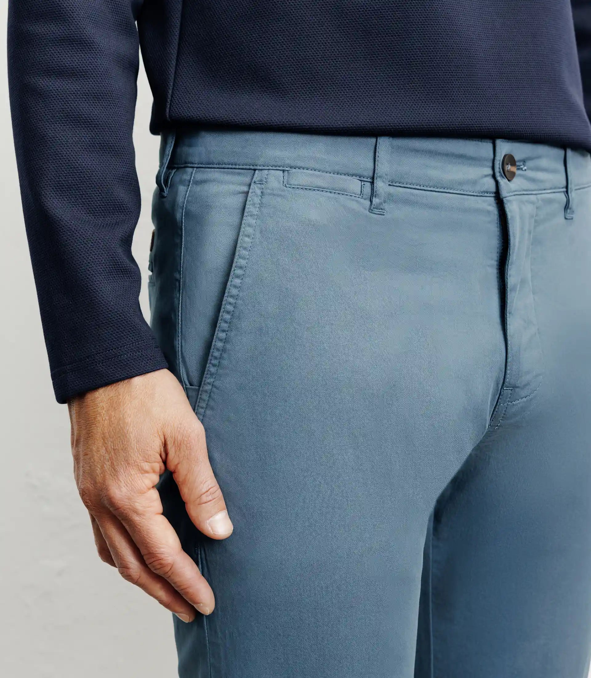 Pantalon coton stretch bleu canard - IZAC