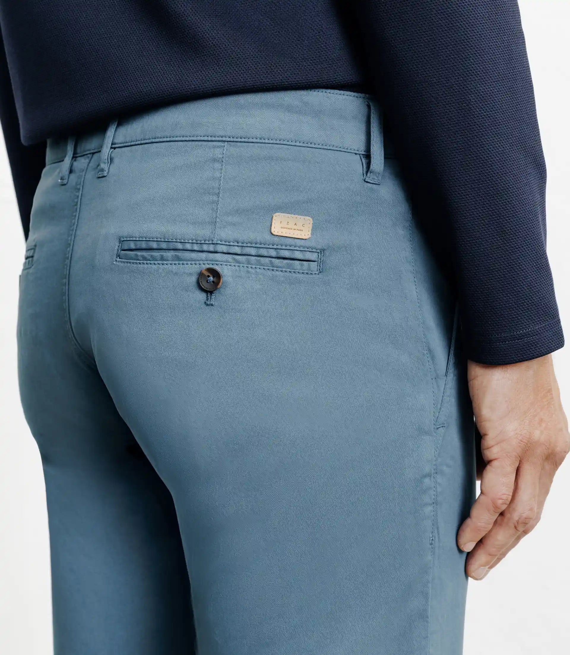 Pantalon coton stretch bleu canard - IZAC
