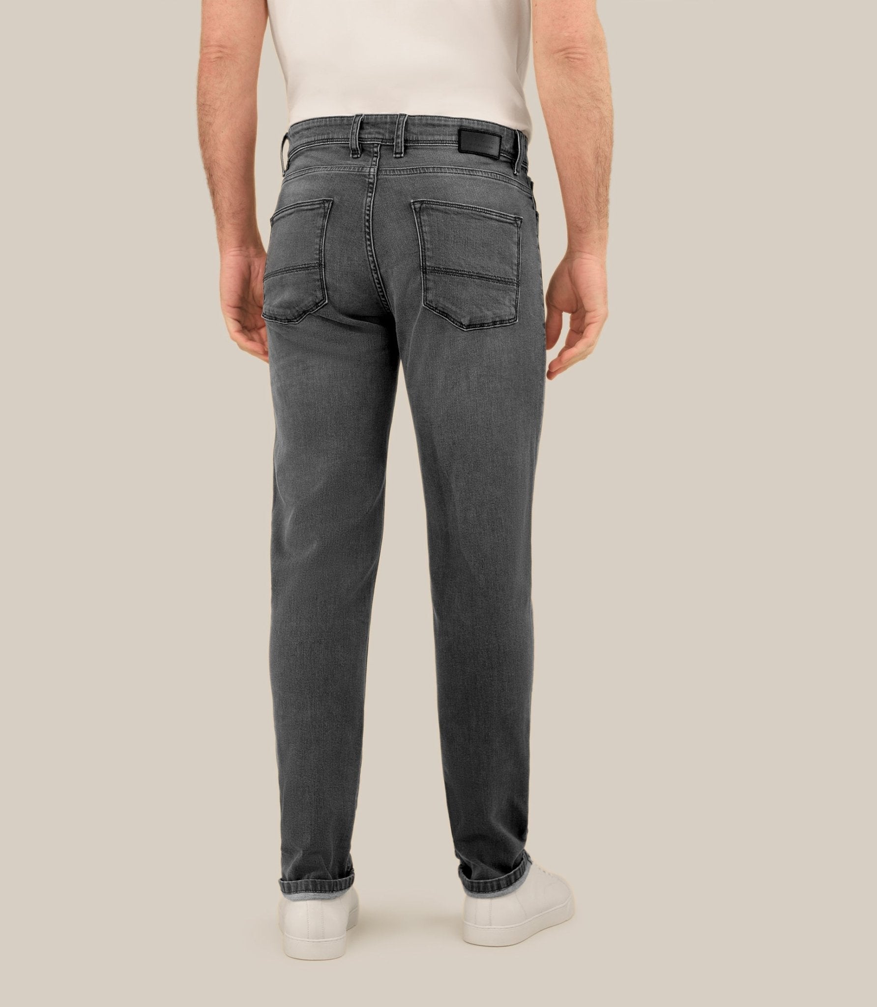 Jean 5 poches "jog" coupe slim gris - IZAC