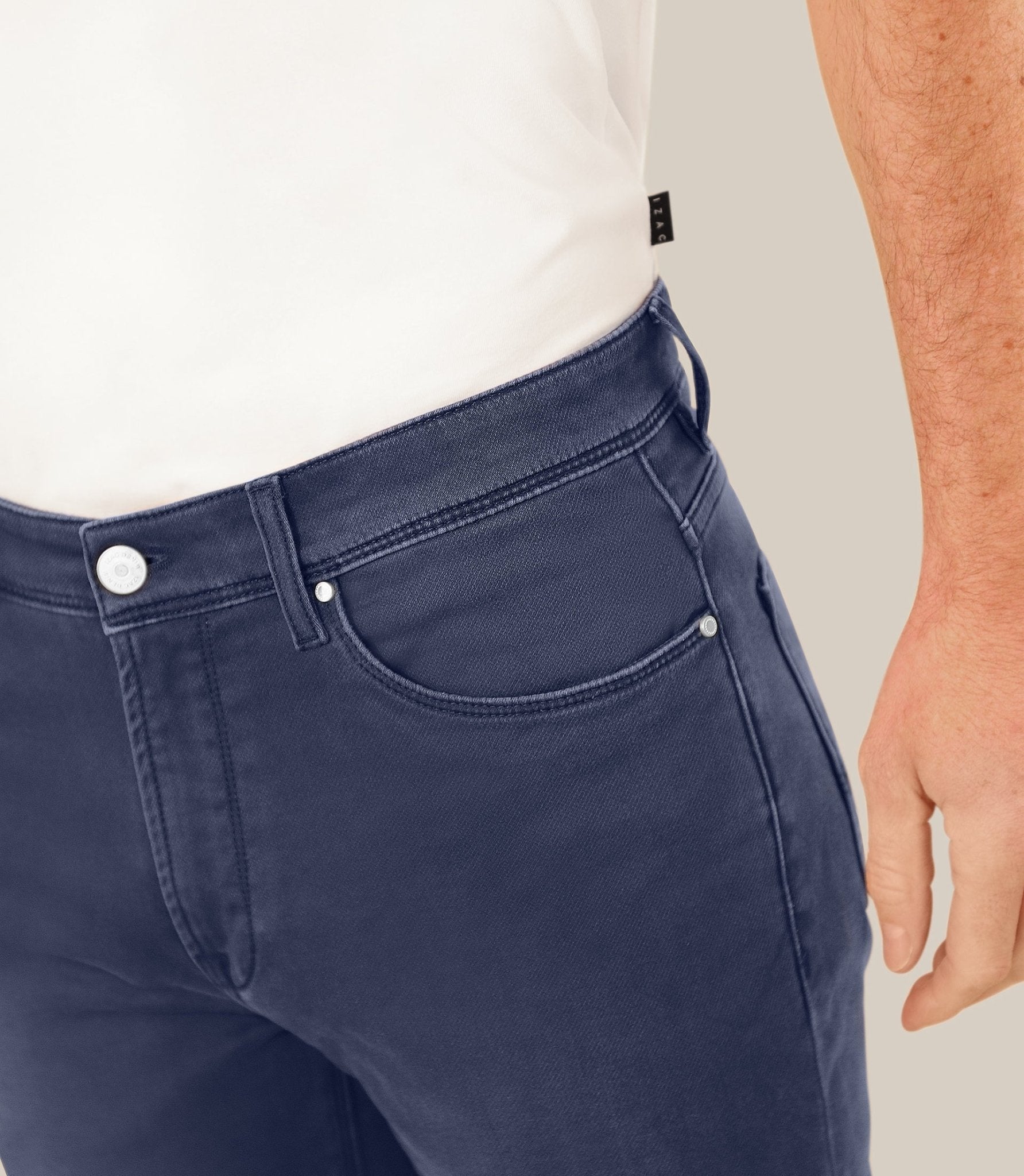 Jean 5 poches "jog" coupe slim marine - IZAC