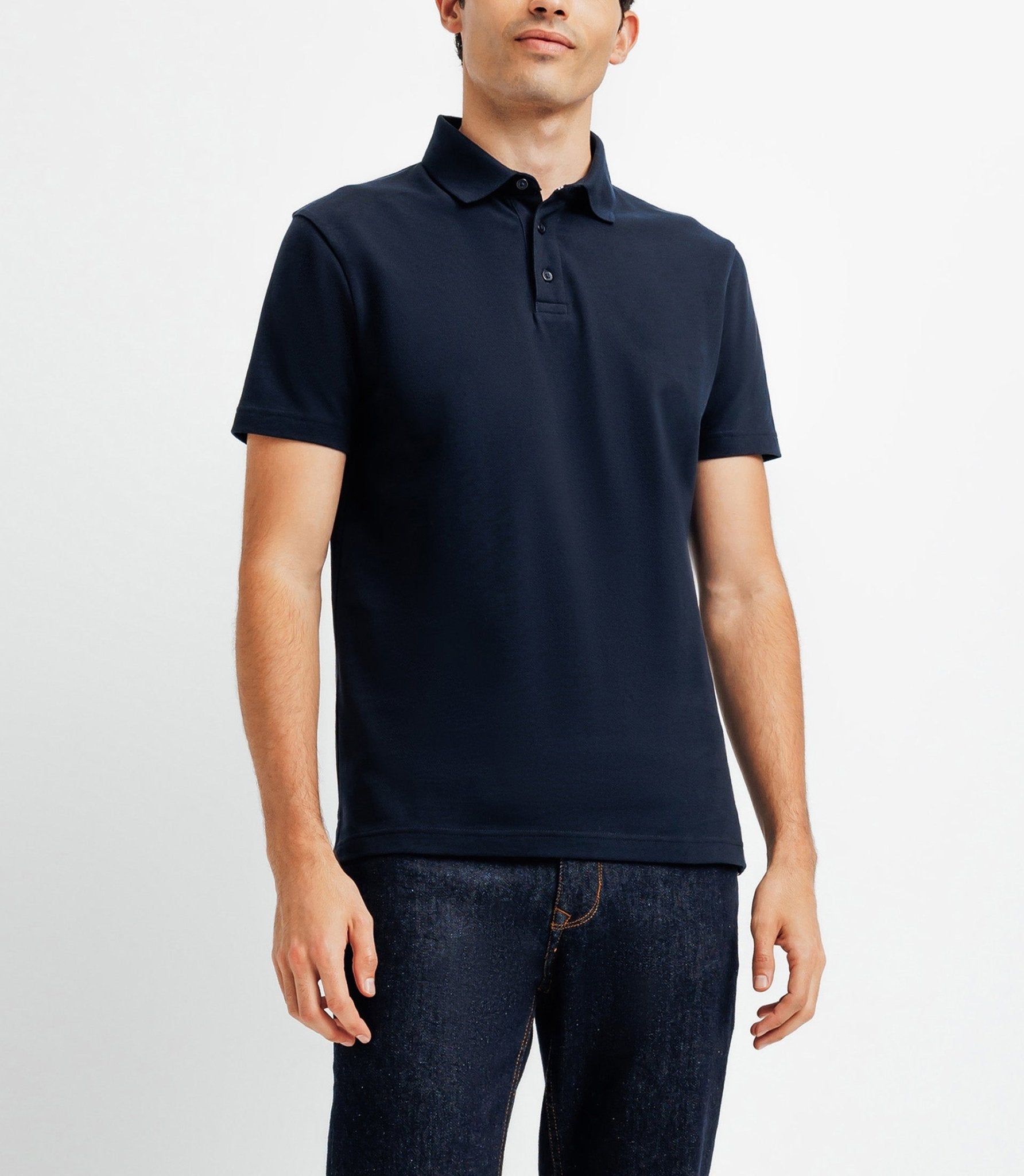 Polo boutonné marine - IZAC