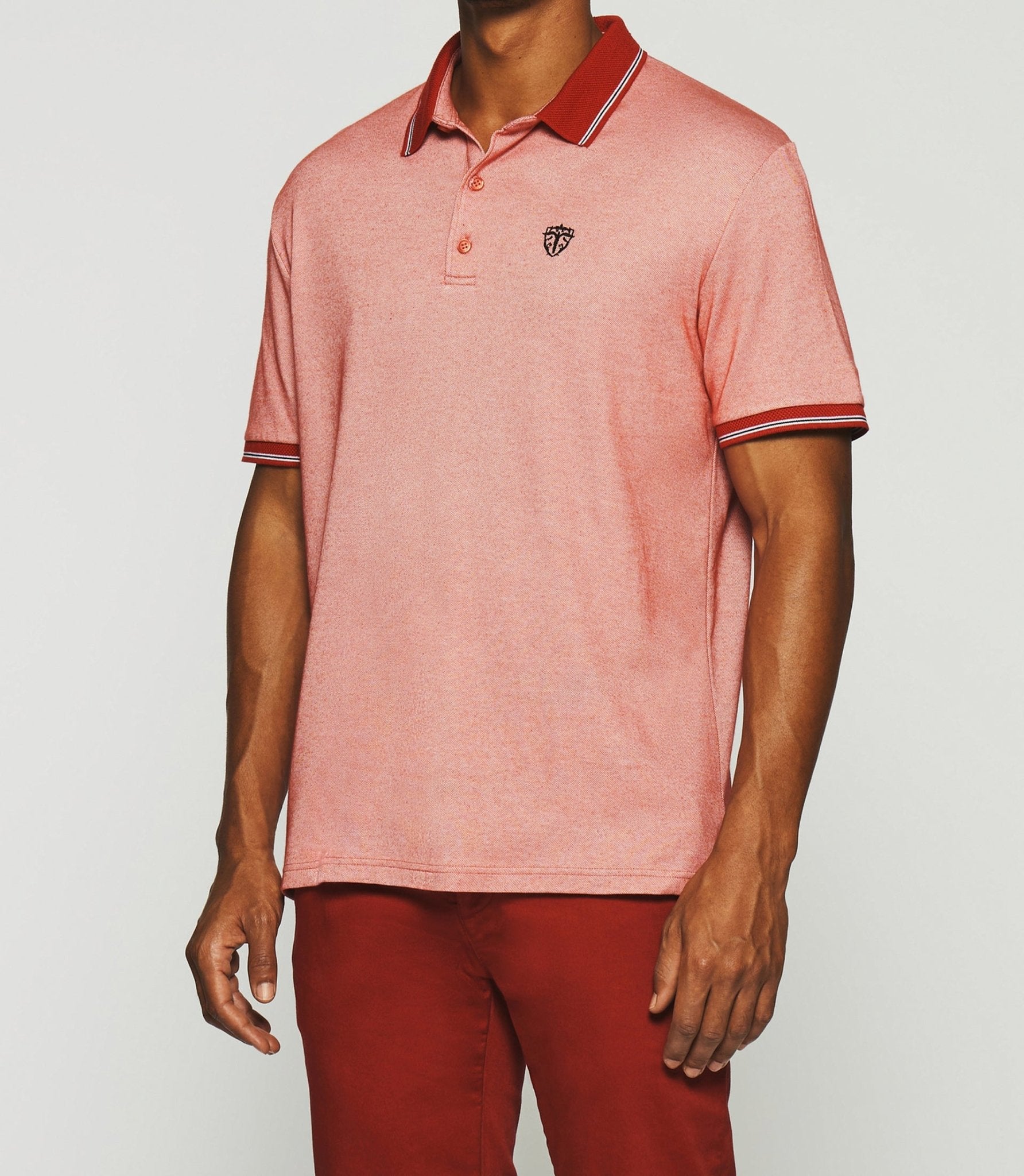 Polo avec broderie rouge chiné GUYOT - IZAC
