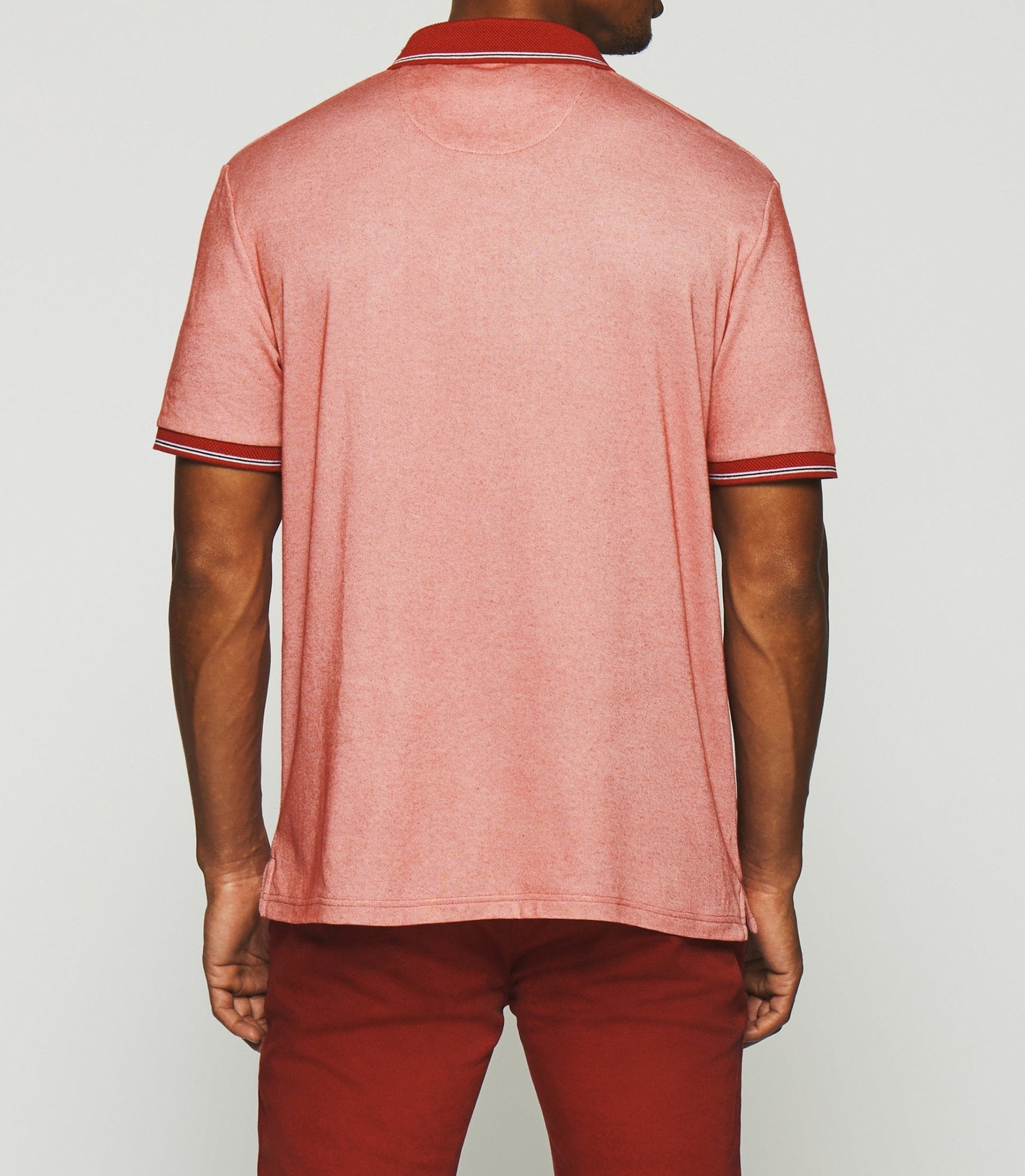 Polo avec broderie rouge chiné GUYOT - IZAC
