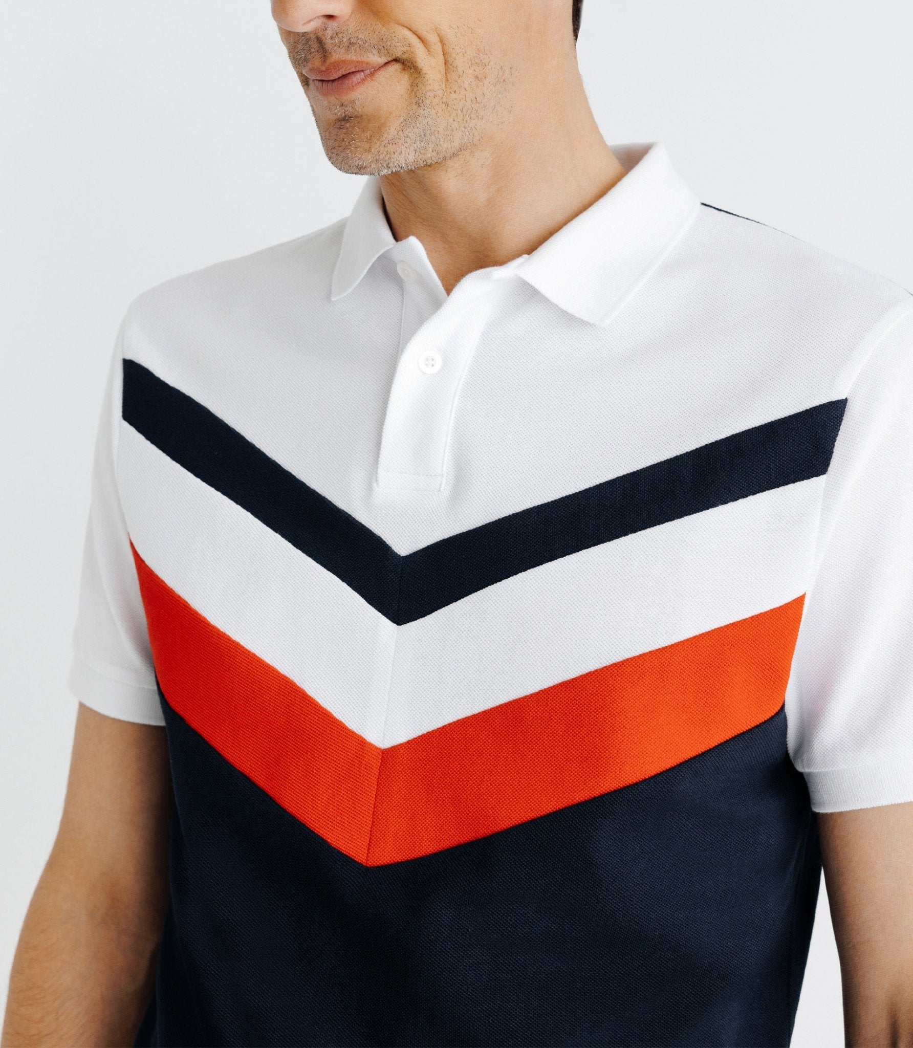 Polo avec rayures marine - IZAC