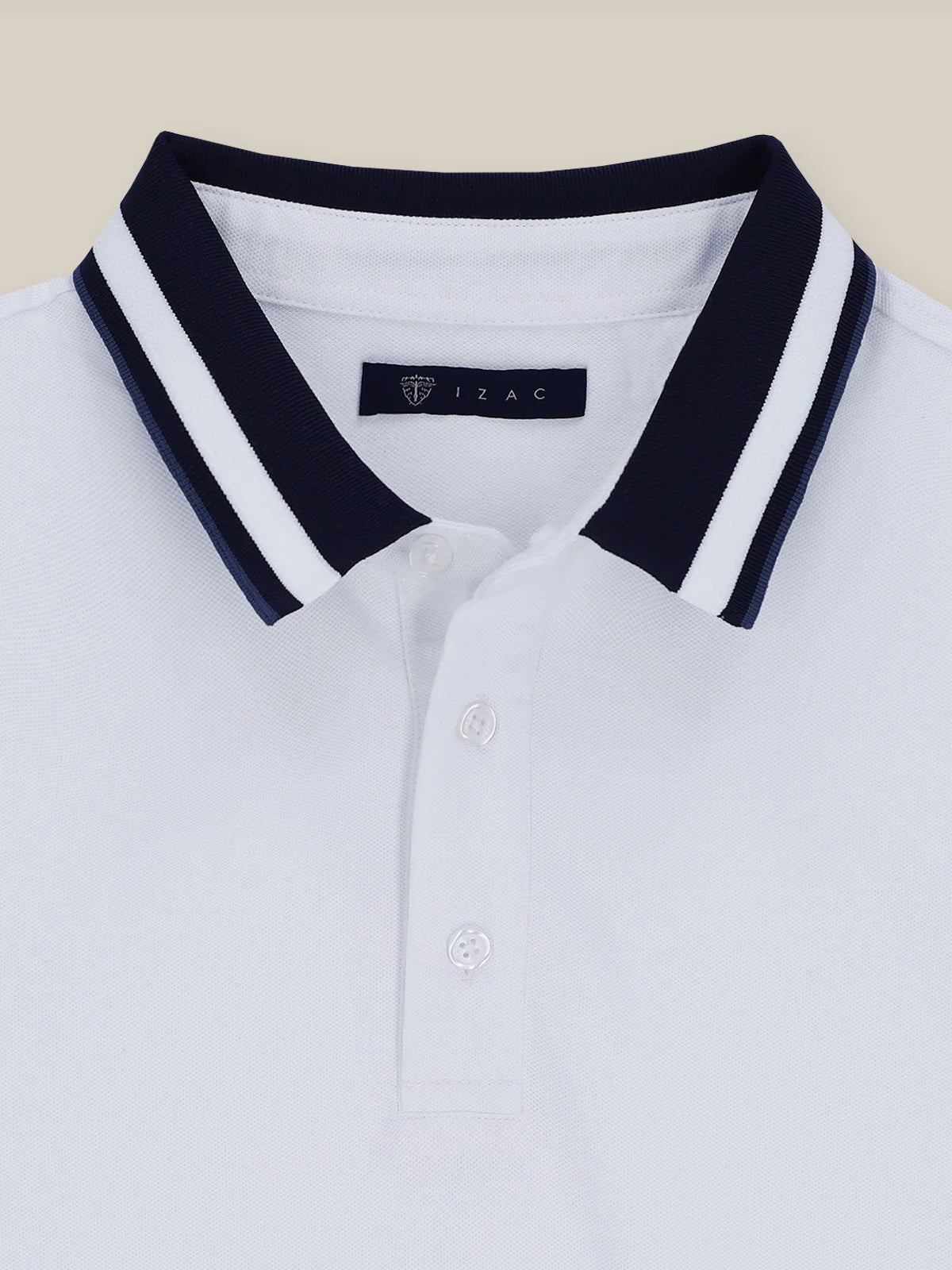 Polo col boutonné blanc - IZAC