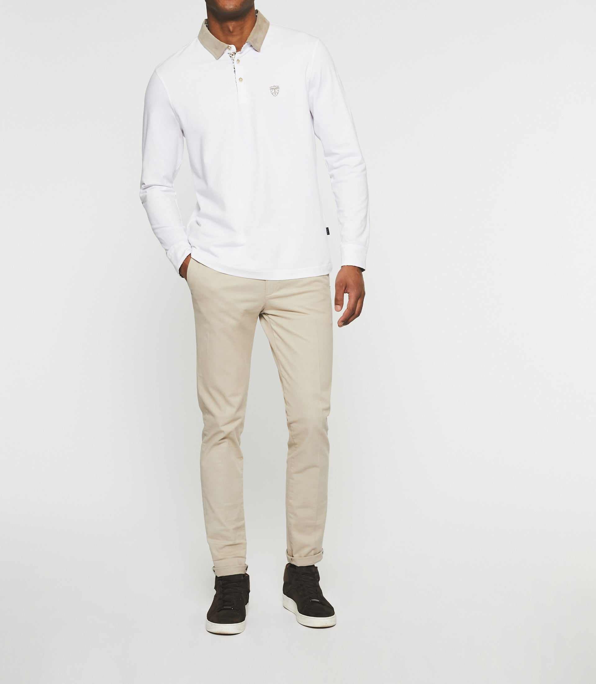 Polo manches longues blanc NARA - IZAC