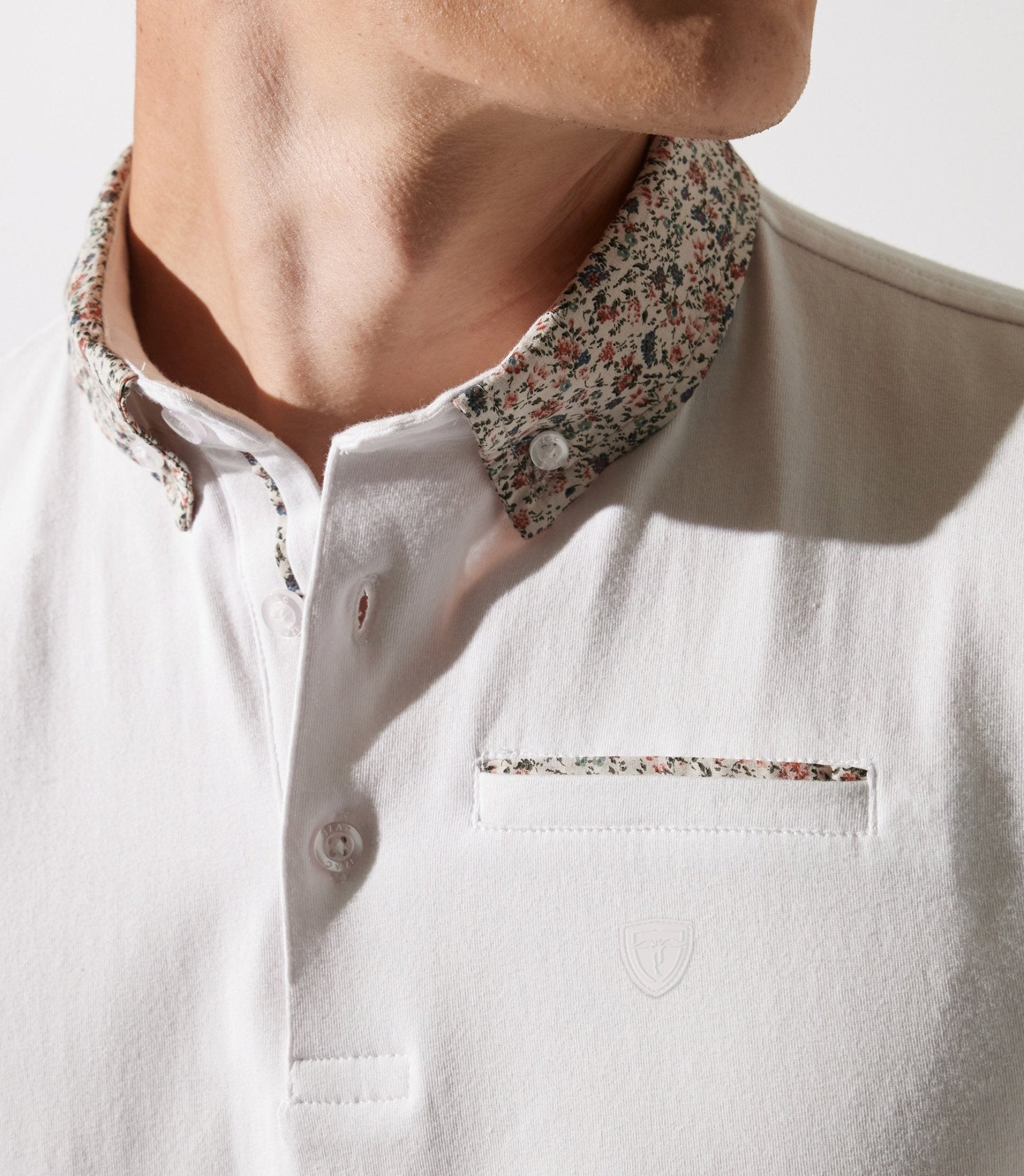 Polo col chemise manches courtes blanc GARCISSE - IZAC