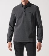 Polo manche longue piqué chiné anthracite GIPIQUE - IZAC