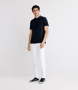 Polo en jacquard marine - IZAC