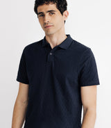 Polo en jacquard marine - IZAC