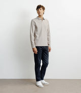 Polo col ouvert manches longues beige - IZAC