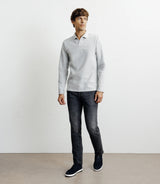 Polo col ouvert manches longues gris chine - IZAC