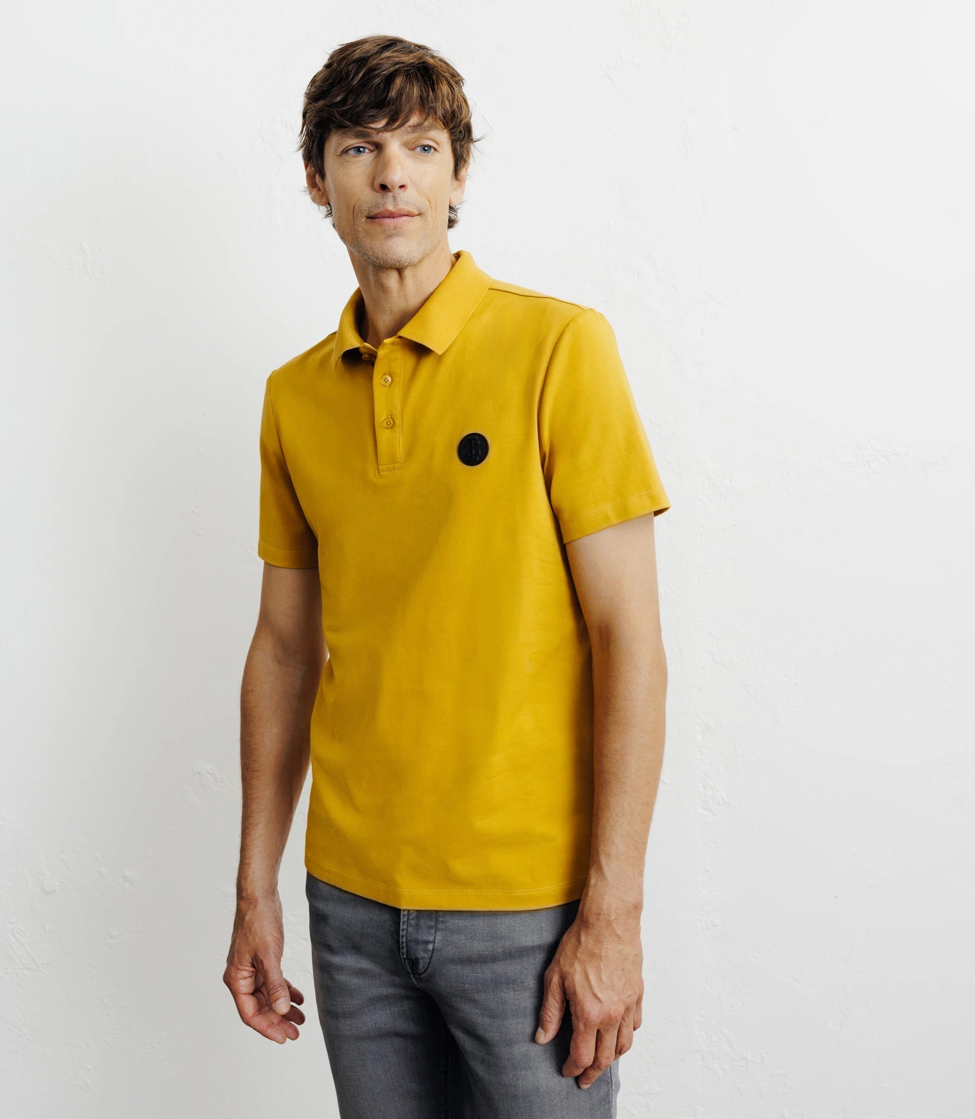 Polo boutonné jaune - IZAC