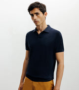 Polo col ouvert en maille bleu - IZAC