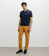 Polo col ouvert en maille bleu - IZAC