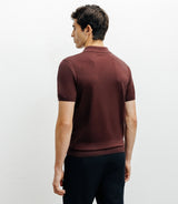 Polo col ouvert en maille bordeaux f - IZAC