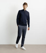 Pull demi zippé mérinos marine - IZAC