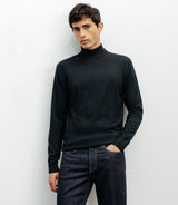 Pull col cheminée mérinos noir - IZAC