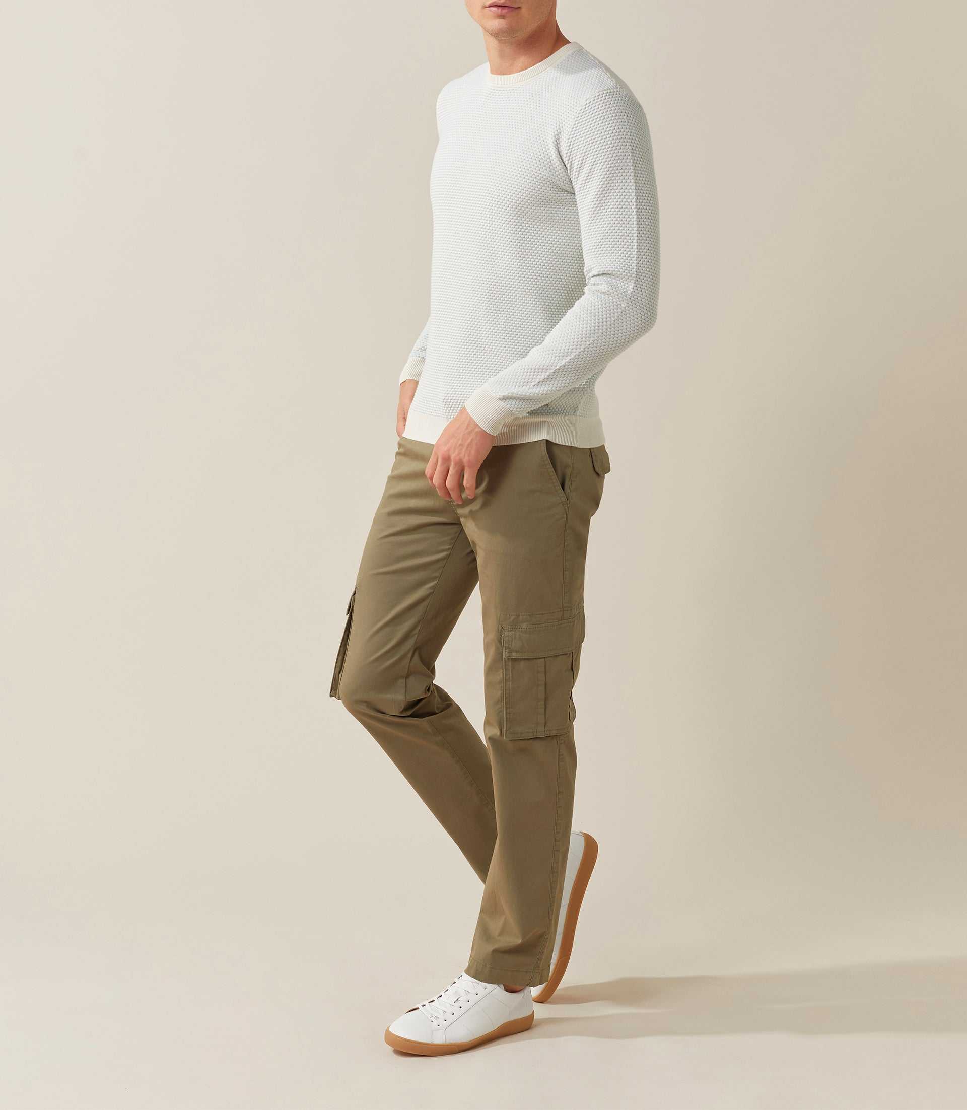 Pull col rond ciel - blanc "Fapoleon" - IZAC
