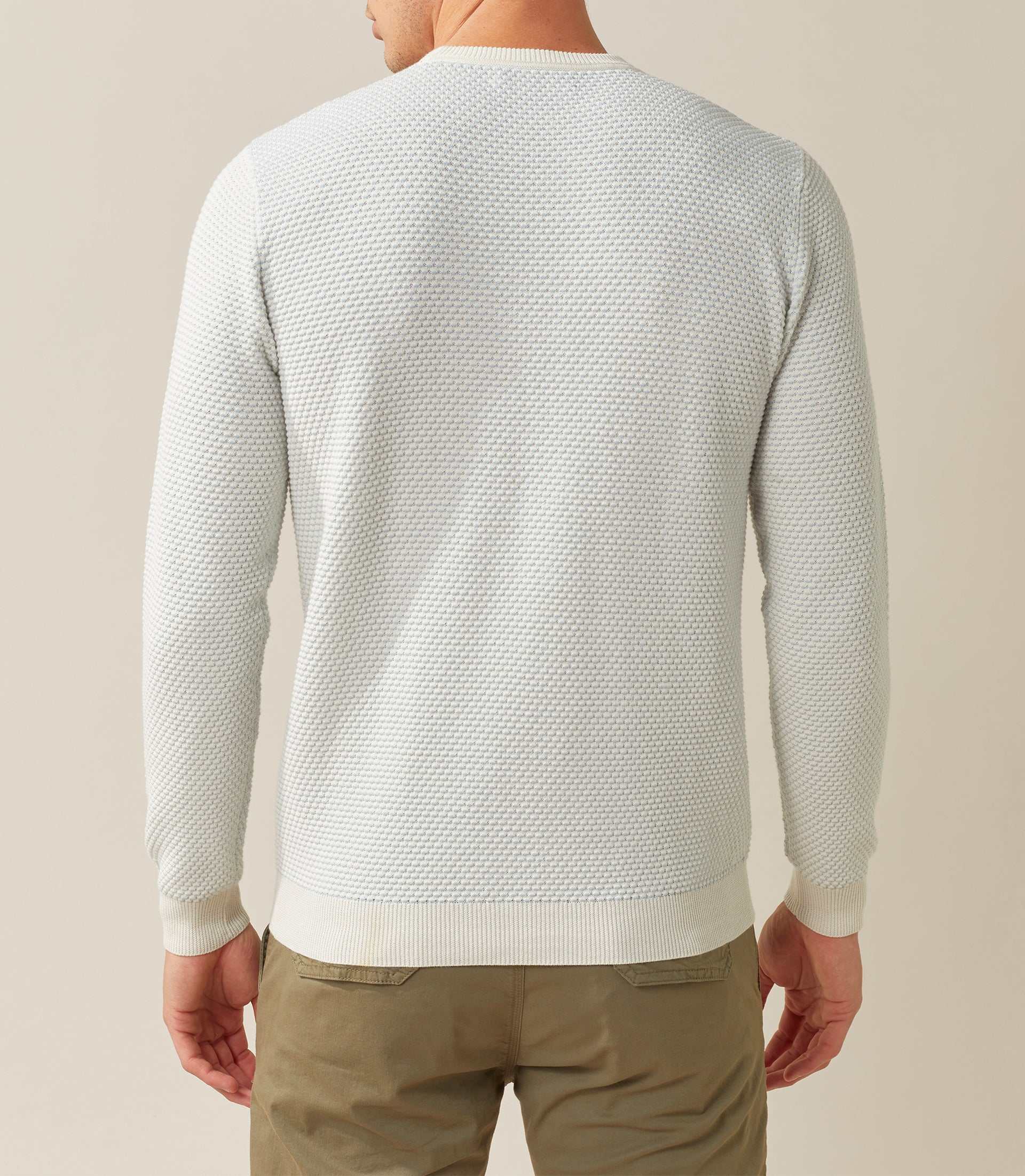 Pull col rond ciel - blanc "Fapoleon" - IZAC