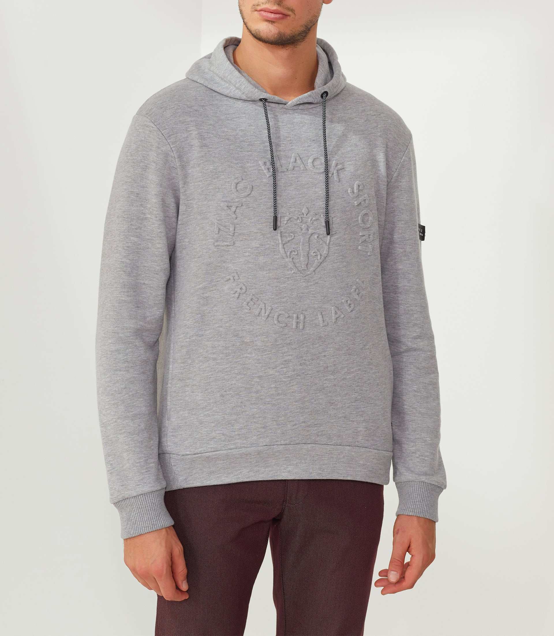Sweat à capuche gris - chine "Swflorin" - IZAC