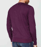 Pull col V violet chiné - IZAC