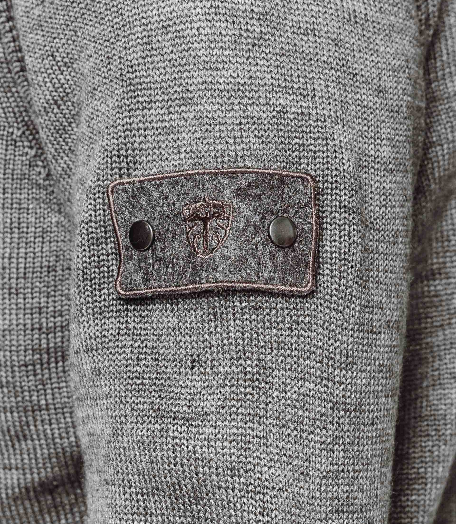 Pull col zippé gris moyen - IZAC