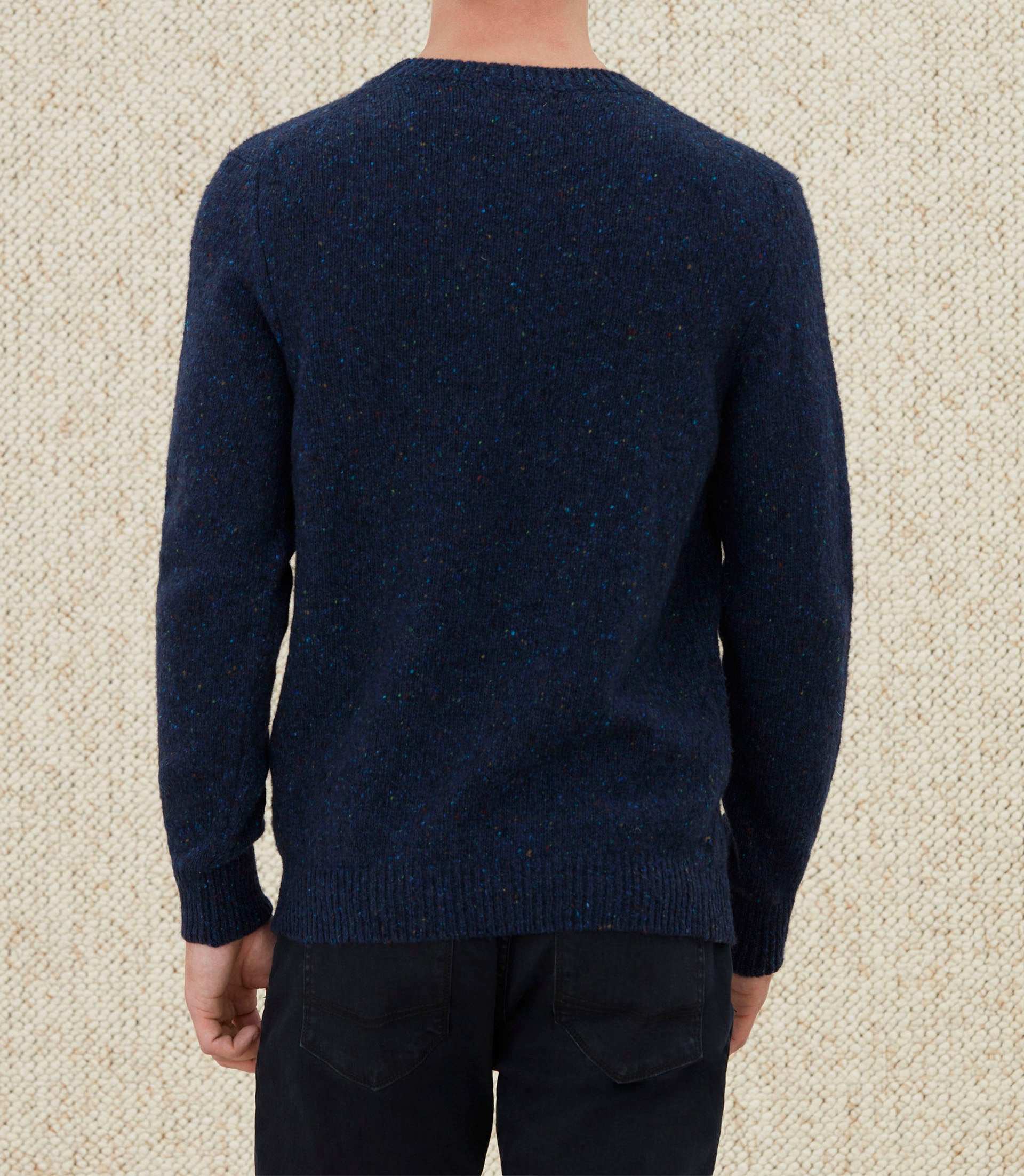 Pull col rond fantaisie marine "Loic" - IZAC
