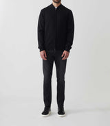 Gilet zippé col teddy laine noir "Sesto" - IZAC