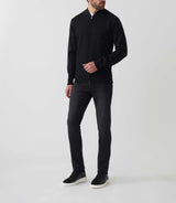 Gilet zippé col teddy laine noir "Sesto" - IZAC