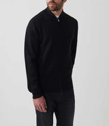 Gilet zippé col teddy laine noir "Sesto" - IZAC