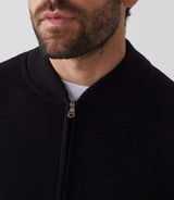 Gilet zippé col teddy laine noir "Sesto" - IZAC